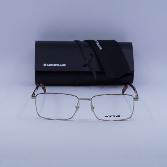 Montblanc MB0022O 003 Rectangle Eyeglasses 57mm –Gold/Havana - Picture 3 of 9